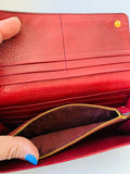 Prada Vitello Daino Leather Continental Red Wallet