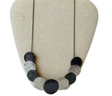 Erica Lyons Pewter And Silver-tone Textured  Disk Necklace