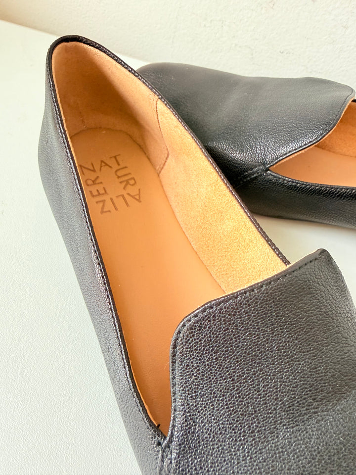 Naturalizer Emiline Black Leather Slip On Loafers Size 7