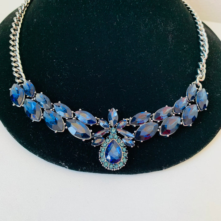 Kate Spade Blue/Silvertone Statement Necklace