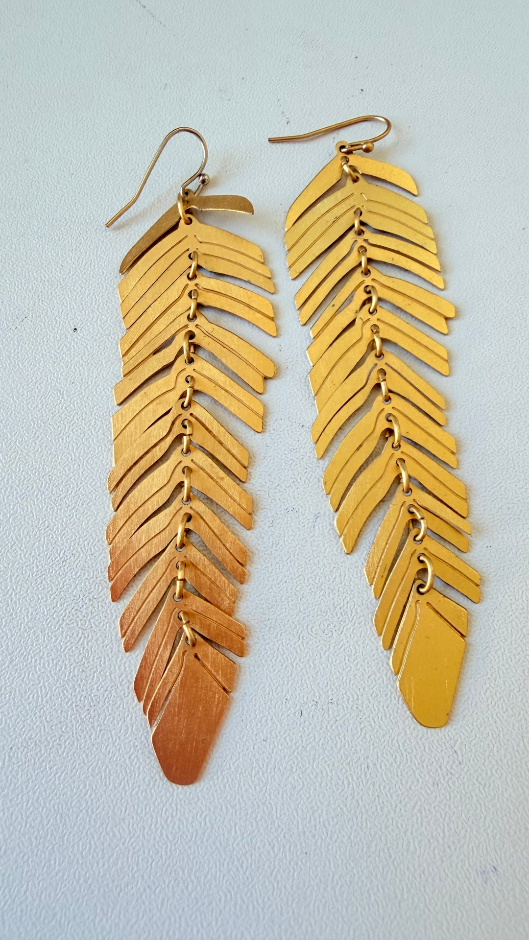 Pamilla Love Fern 18k Gold Plated Brass Drop Pierced Earrings