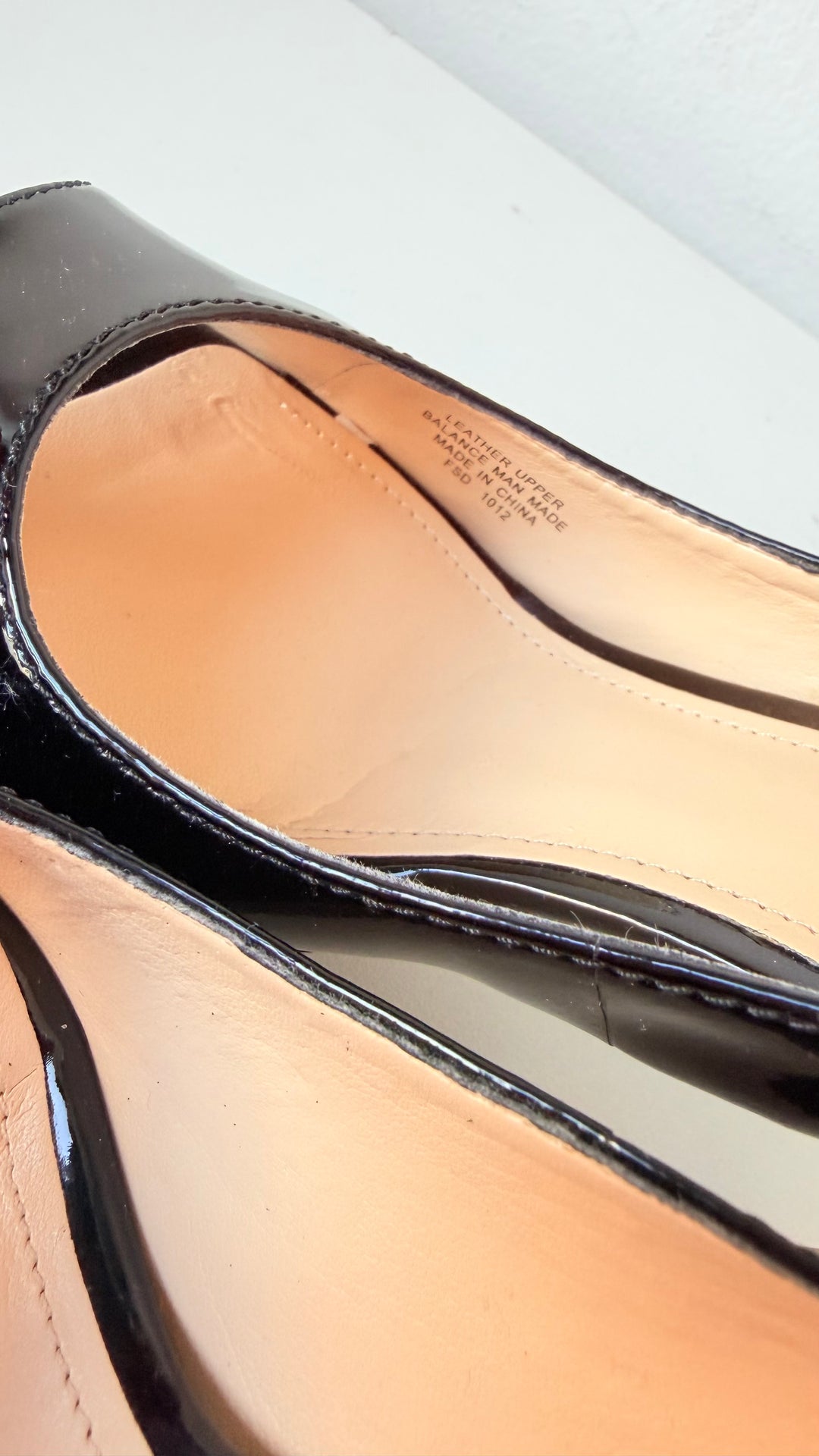 Enzo Angiolini Black Patent Peep Toe Pumps Size 8M Women’s