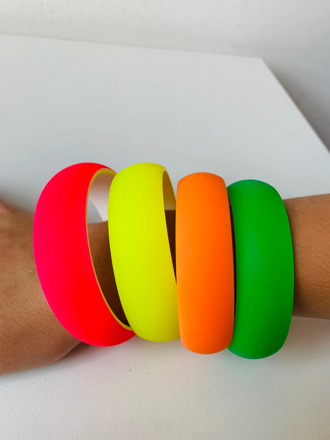 Neon Chunky Bangle Bracelet Set of Four