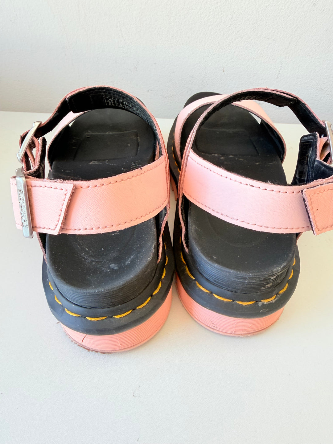 Doc Martens Voss Air Wear Hydro Leather Sandals In Pink Size 6
