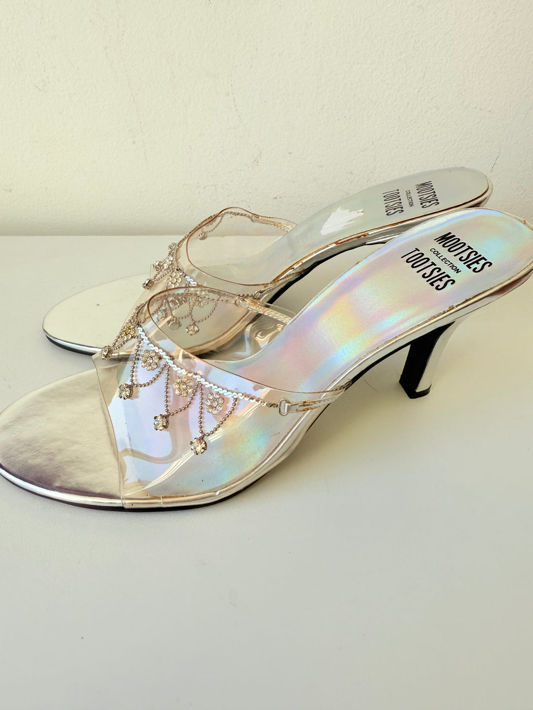 Mootsie Tootsie Moadrey Clear Slip on Heeled Mules Size 10