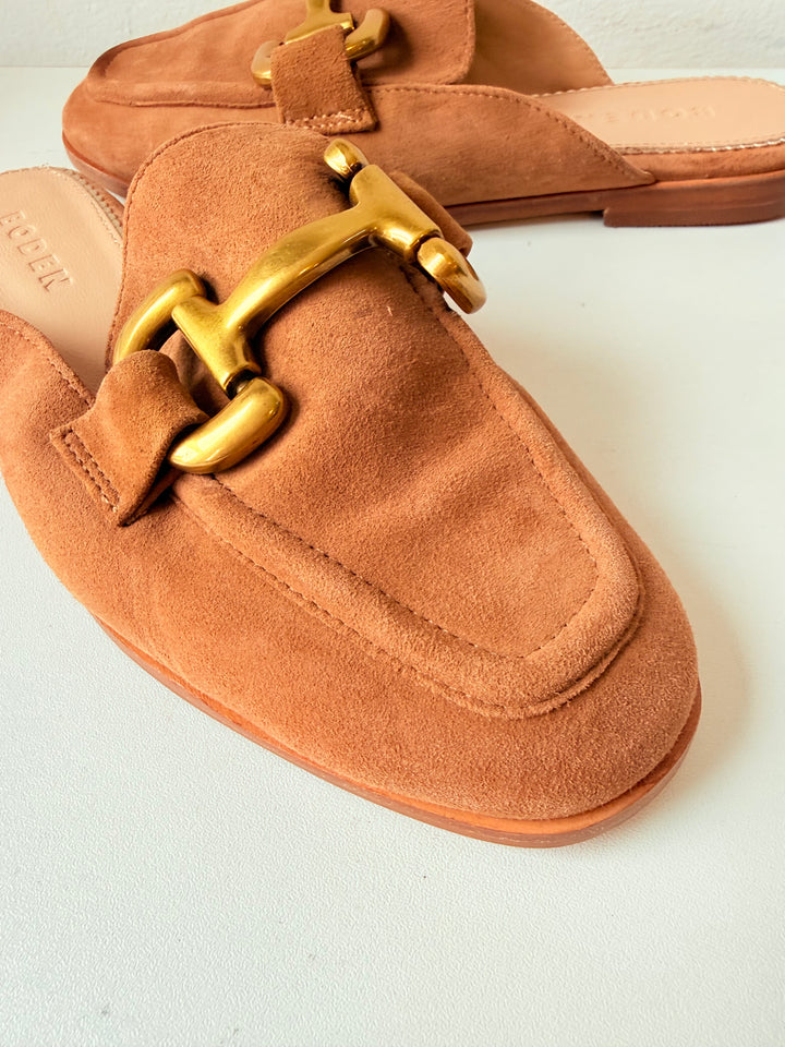 Boden Iris Snaffle Tan Suede Mule Loafers Size 36