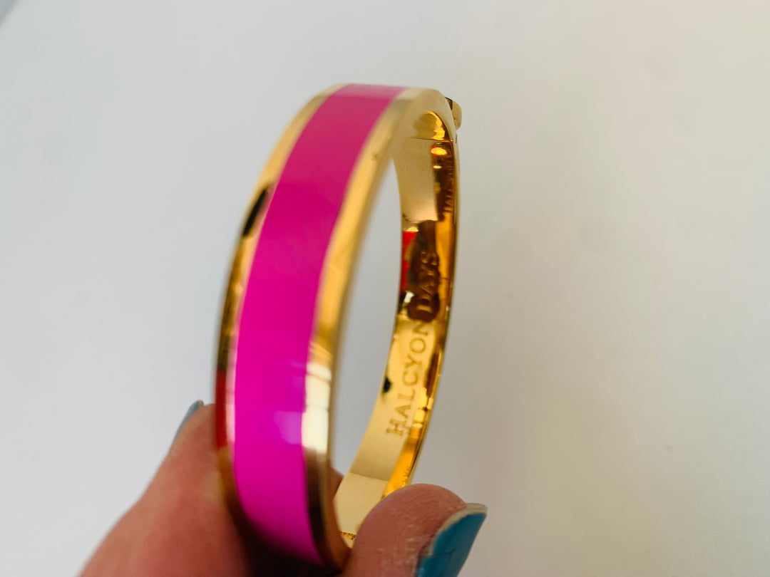 Halcyon Days Hot Pink Skinny Hinged Bangle