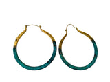 Anthropologie Dipped Patina Gold Pierced Hoop Earrings