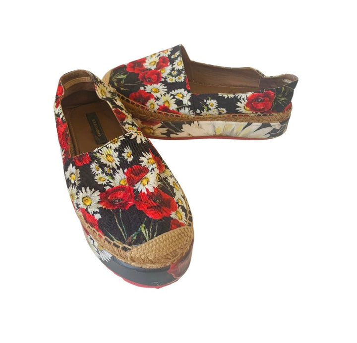 Dolce & Gabbana Floral Platform Espadrille Size 35