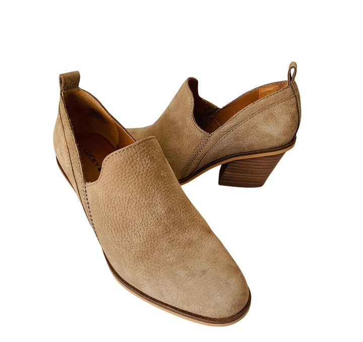 Lucky Brand Tan Suede Booties Size 6.5