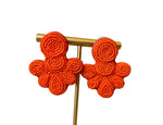 J. Crew Beaded Flutter Earrings in Orange