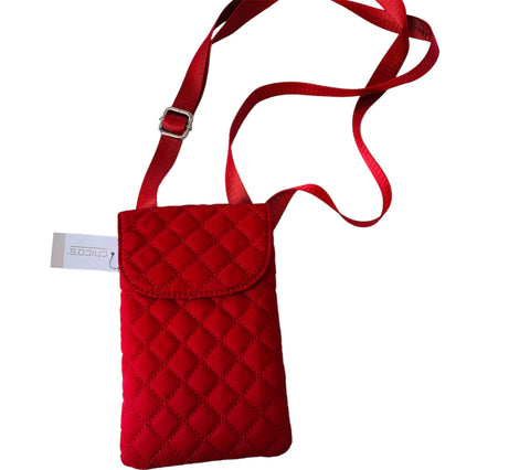 Chicos Sultry Red Quilted Crossbody/Shoulder Hanbag NWT