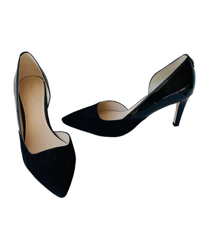 Cole Haan Rendon II Women’s Black Suede and Patent Pump Size 8
