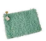 Mint Curly Wool Pouch Clutch