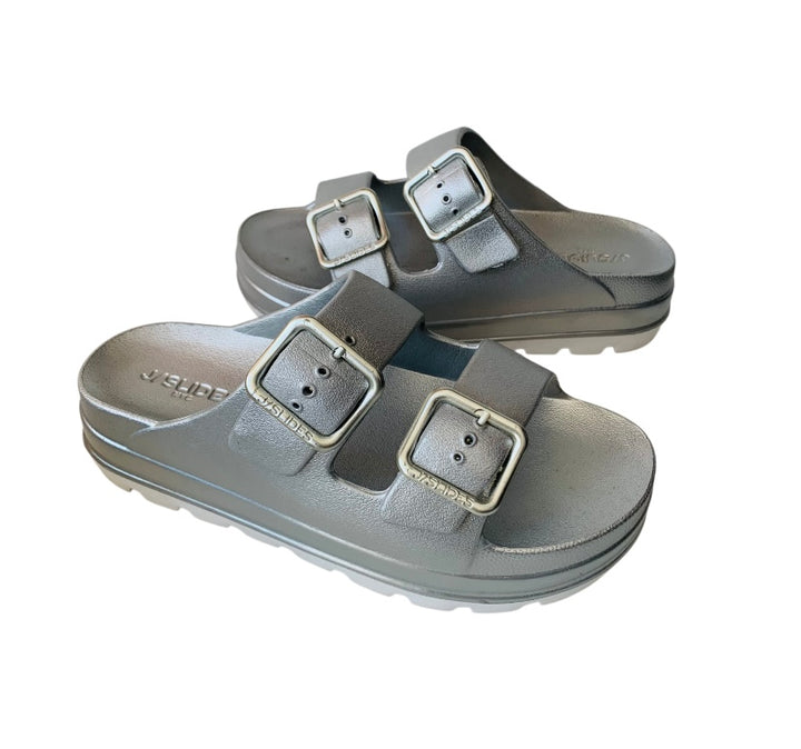 J/Slides Silver Metallic Sandal