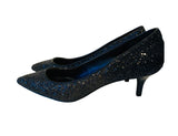 Nine West Xeena Black Glitter Kitten Heel Pump Women’s Size 10.5