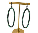 Rebel Designs Semi Precious Turquoise and Antique Brass Hoop Pierced Earrings