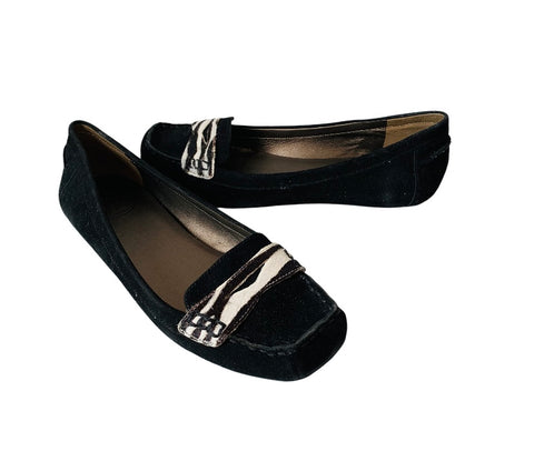 Jessica Simpson JP-Derby Black White Kidsue Pony Zebra Women’s Loafer Size 7.5