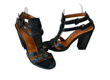 Modern Vintage Rabelle T-Strap Black Leather Sandals Size 37.5