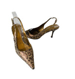 AK Anne Klein Leather Leopard Print Slingback Pumps Size 8.5