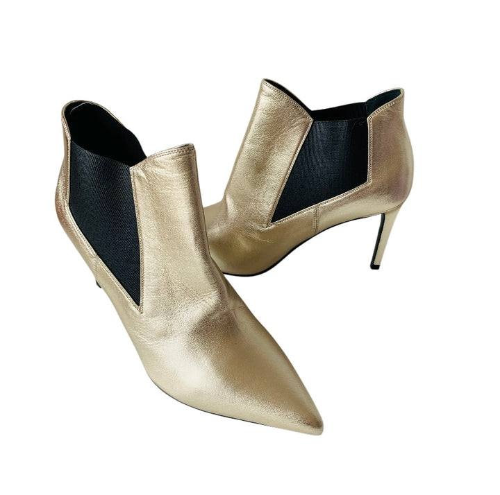 Saint Laurent Gold Metallic Boots Size 39