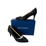 Rockport Women’s Total Motion Pointed Toe Black Glam Heel in Black Size 10