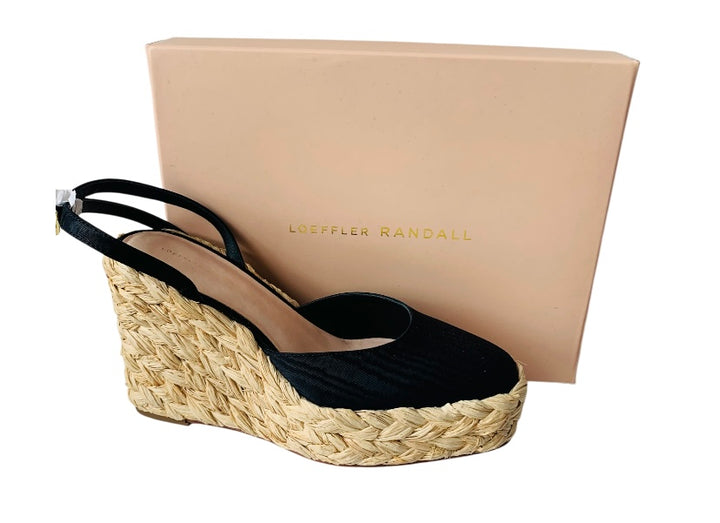 Loeffler Randall Tallulah Black Wedge Closed Toe Sandals Size 10 New in box