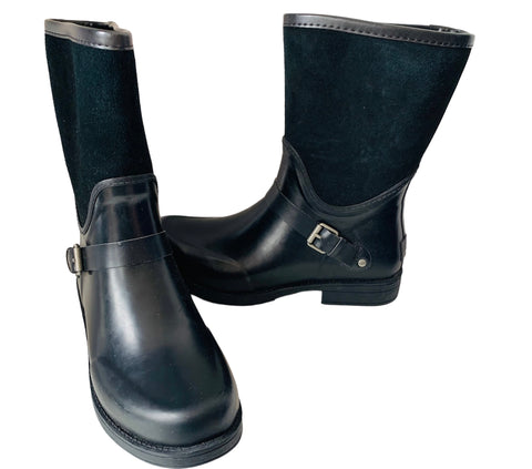 UGG Women’s Sivada Rain Mid Calf Rubber Boots in Black Size 10