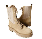 Sam Edelman Women’s Lydell Lace Up Boots in Beige Size 10