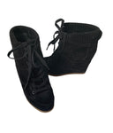 Veronica Beard Black Elissa Suede Wedge Sneaker Bootie Size 10