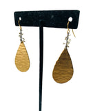 Hammered Tear Drop Pierced Earrings