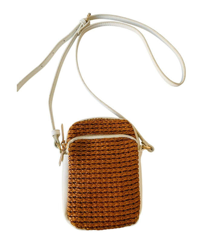 Mili & Lili White and Brown Woven Crossbody