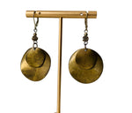 Simple Brass Double Disc Pierced Earrings