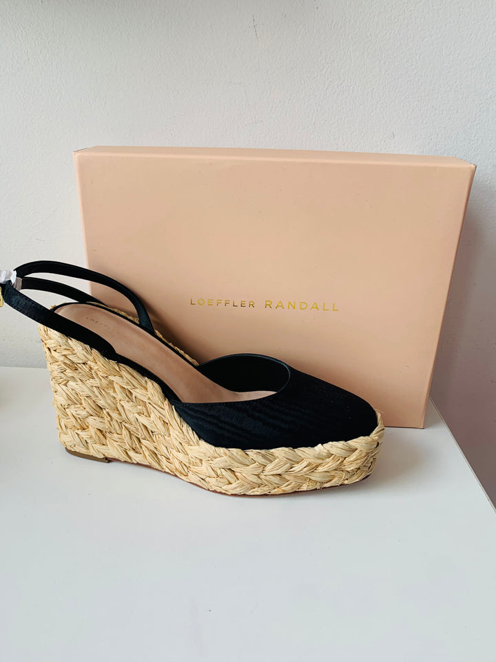 Loeffler Randall Tallulah Black Wedge Closed Toe Sandals Size 10 New in box