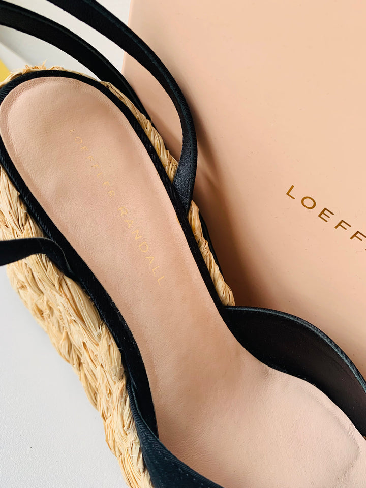 Loeffler Randall Tallulah Black Wedge Closed Toe Sandals Size 10 New in box
