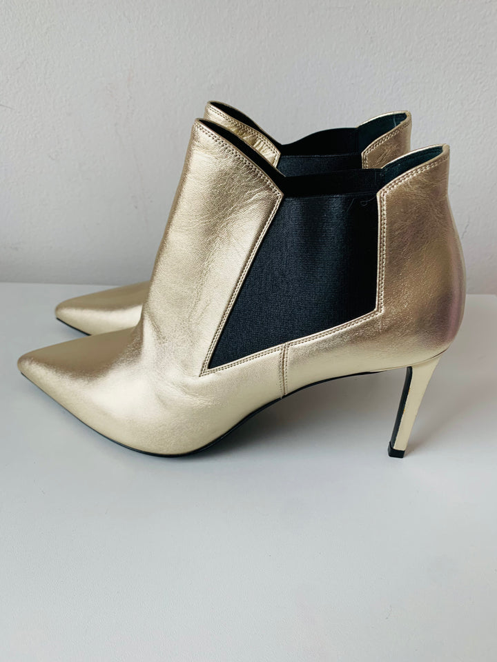 Saint Laurent Gold Metallic Boots Size 39