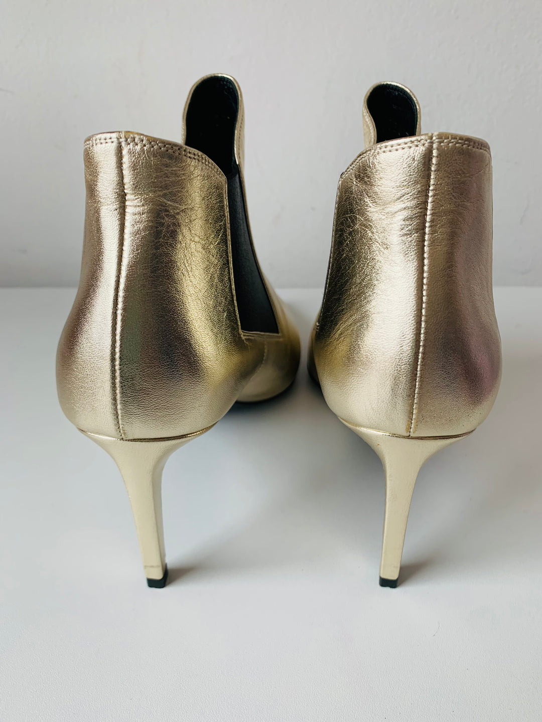 Saint Laurent Gold Metallic Boots Size 39