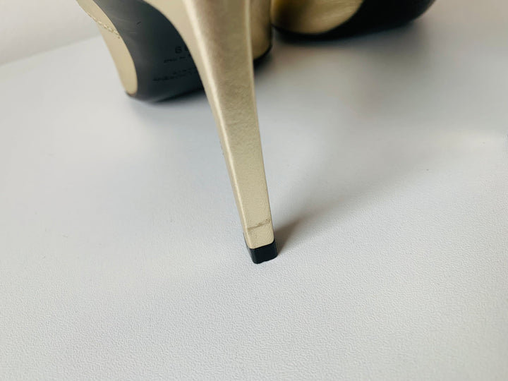 Saint Laurent Gold Metallic Boots Size 39