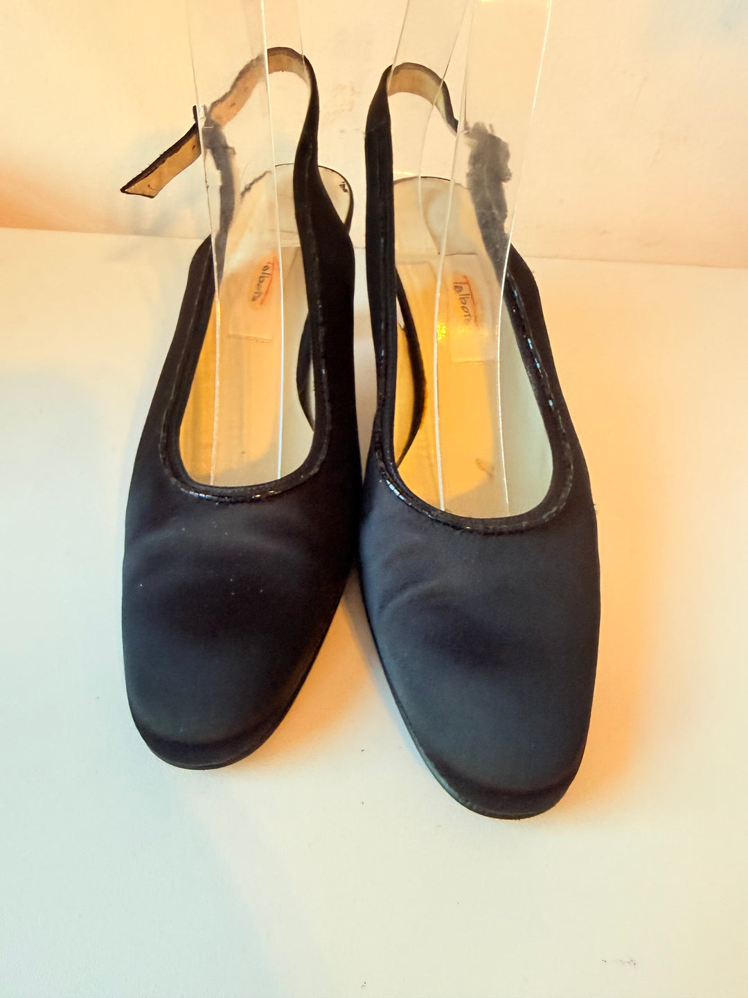 Talbots Vintage Black Satin Dress Slingback Pumps Size 7