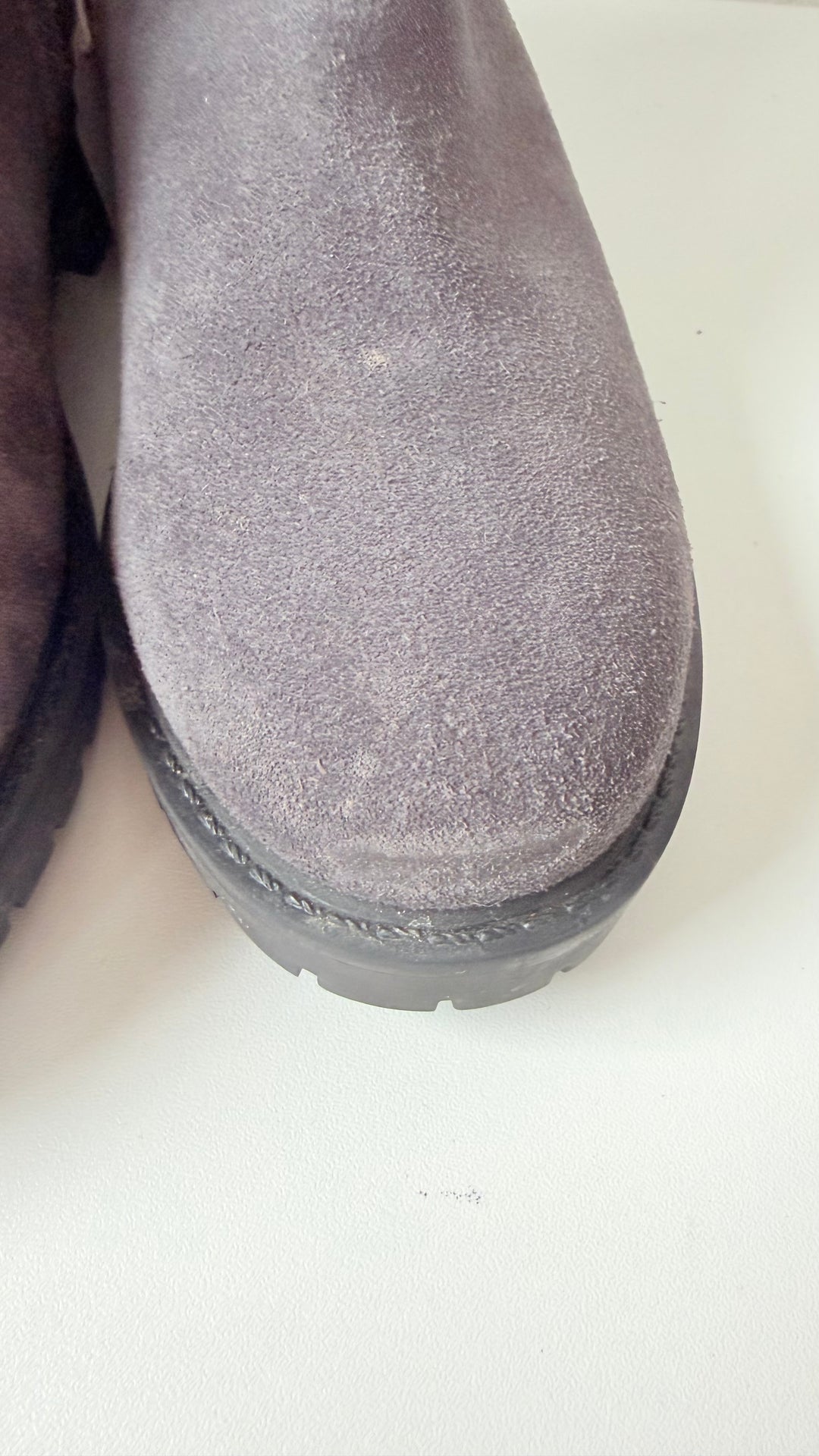 Cougar Kendall Faux Fur & Grey Suede Waterproof Ankle Boots Size 7