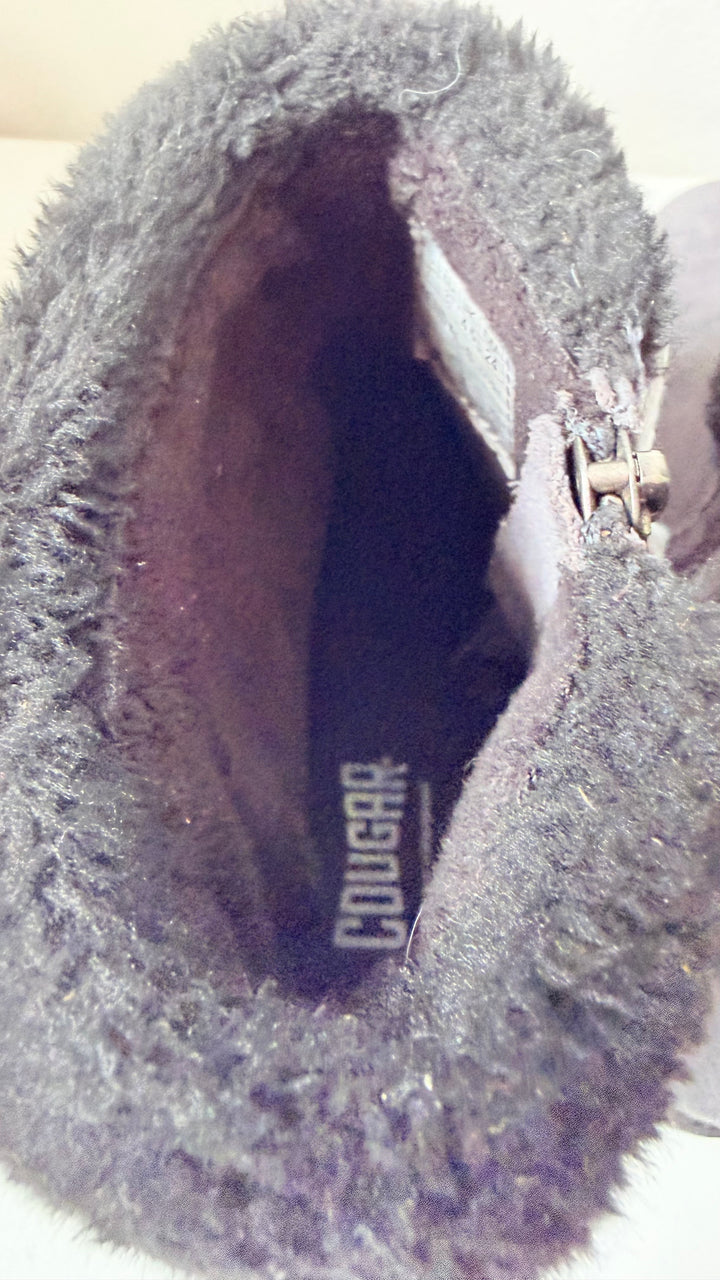 Cougar Kendall Faux Fur & Grey Suede Waterproof Ankle Boots Size 7
