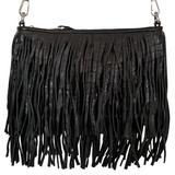 Rebecca Minkoff Finn Black Fringed Crossbody