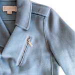 MICHAEL Michael Kors Blue Wool Moto Jacket Size Medium