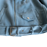 MICHAEL Michael Kors Blue Wool Moto Jacket Size Medium