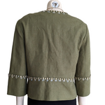 Tory Burch Avery Embellished Linen Blend Blazer Size 12