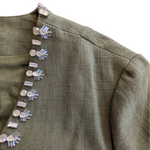Tory Burch Avery Embellished Linen Blend Blazer Size 12