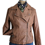 Max Studio Faux Leather Moto Jacket Size Large