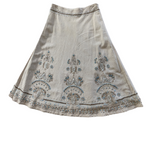 Basil & Maude Embellished Linen Maxi Skirt Size 6