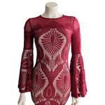 Fashion Nova Red Lace Mini Dress Size XS