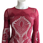 Fashion Nova Red Lace Mini Dress Size XS